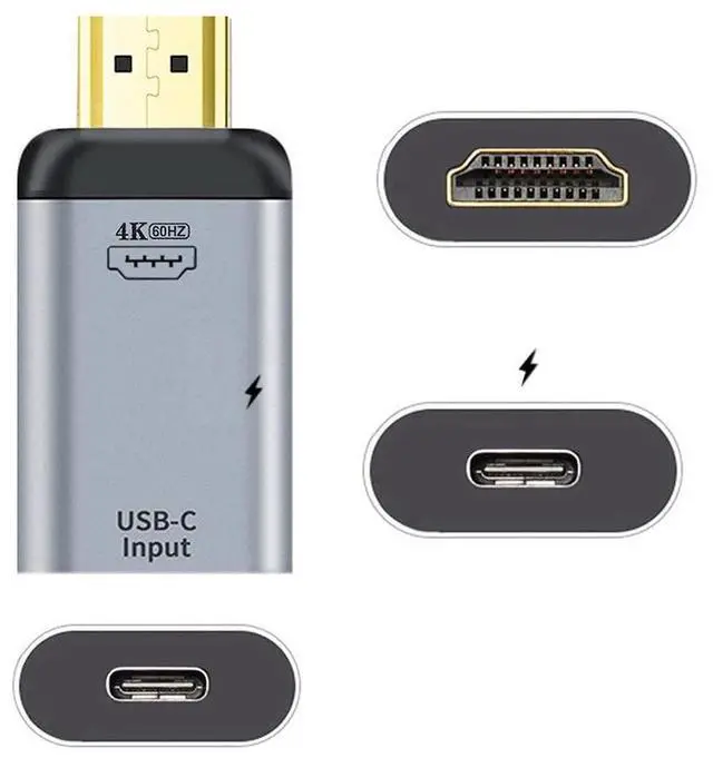 Alt view image 2 of 7 - Vszerda USB-C Type C Female Source to HDMI Sink HDTV & PD Power Adapter 4K 60hz 1080p for Phone & Laptop