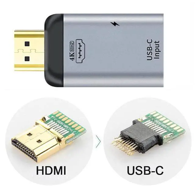 Alt view image 4 of 7 - Vszerda USB-C Type C Female Source to HDMI Sink HDTV & PD Power Adapter 4K 60hz 1080p for Phone & Laptop