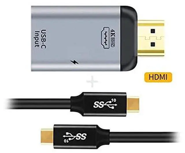 Alt view image 2 of 7 - Vszerda 100W 10Gbps Cable & USB-C Type C Female Source to HDMI Sink HDTV & PD Power Adapter 4K 60hz 1080p for Phone & Laptop