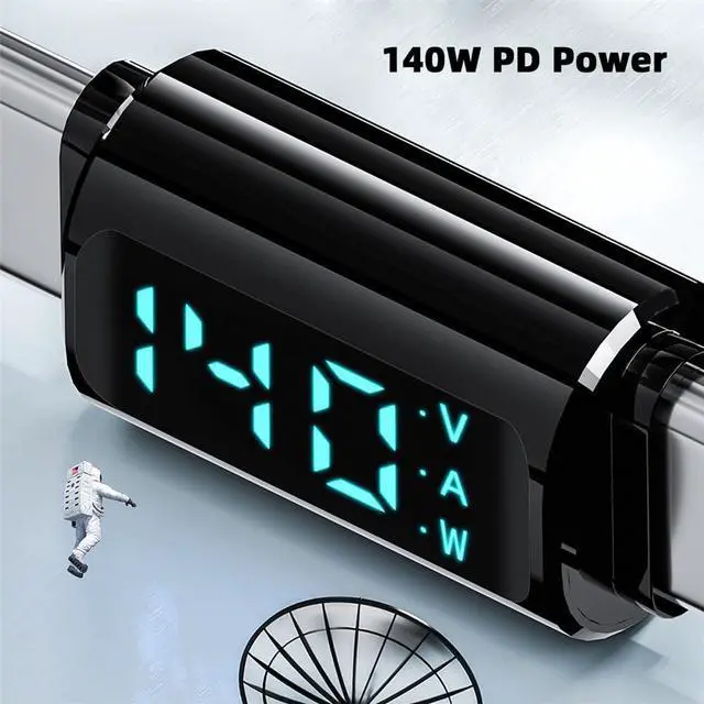 Alt view image 7 of 7 - Vszerda USB4.0 Type-C Digital Display USB-C Male to Male Extension Adapter Transparent Shell 140W Current Voltage Monitoring Tester Detector Smart LED Display