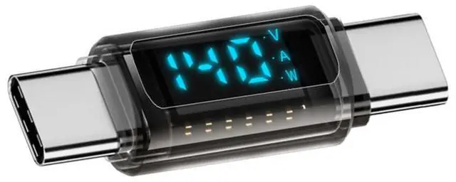 Main image of Vszerda USB4.0 Type-C Digital Display USB-C Male to Male Extension Adapter Transparent Shell 140W Current Voltage Monitoring Tester Detector Smart LED Display