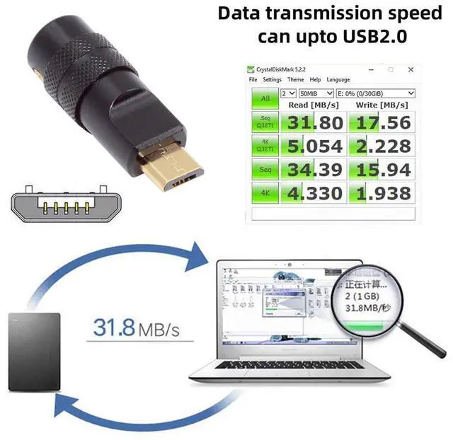 Alt view image 5 of 7 - Vszerda USB2.0 Plug Solder Connector Micro USB 5Pin Male Replacement Adapter with Aluminum Alloy Shell Black Customization for 4.0mm~6.0mm Cable