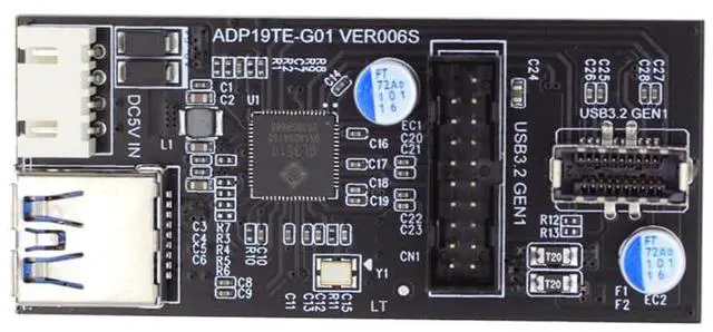 Main image of Vszerda Dual Ports USB 3.0 19/20Pin & Type-E Female Header Splitter to Single 19/20Pin Motherboard Connector PCBA Adapter HUB 5Gbps