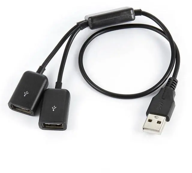 Alt view image 3 of 7 - Vszerda USB 2.0 Splitter Y Cable USB Type-A Male 1 to 2 Female Dual Ports Hub Extension Cord Bus Power Split Adapter for Laptop Desktop PC Mouse Flash Disk 30CM