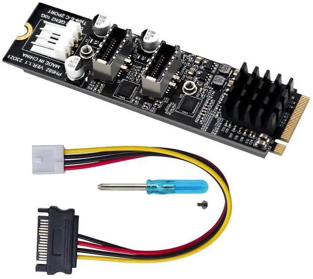 Main image of Vszerda 5Gbps USB 3.1 Type-E to USB 3.0 19/20Pin Dual Ports Splitter HUB, 10Gbps USB 3.1 Type-E Front Panel Socket to NVME NGFF M-Key Express Card Adapter for Motherboard (NVME to USB3.1 Type-E+Type-E