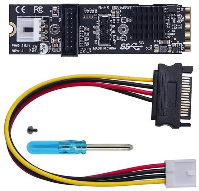Main image of Vszerda 5Gbps Type-E USB 3.1 Front Panel Socket & USB 2.0 to NVME NGFF M-Key Express Card Adapter for Motherboard