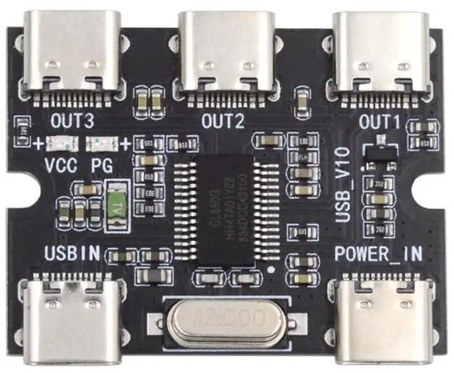 Main image of Vszerda USB-C 2.0 1-to-3 Three Ports HUB Splitter PCBA Expansion Module Board PCs Multiport 3 Devices Type-C for Keyboard Mouse Scanner Printer