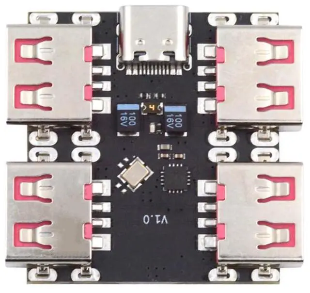 Main image of Vszerda USB 2.0 1-to-4 Four Ports HUB Splitter PCBA Expansion Module Board PCs Multiport 4 Devices Type-C for Keyboard Mouse Scanner Printer