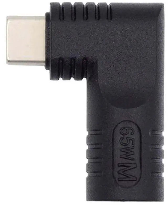 Main image of Vszerda DC Jack 4.5x3.0mm Input to USB-C Adapter Type-C Connector Angled 90 Degree Power Plug Charge Adapter for Laptop Phone 65W