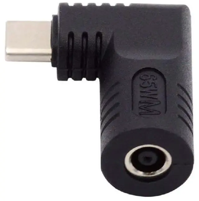 Alt view image 2 of 7 - Vszerda DC Jack 4.5x3.0mm Input to USB-C Adapter Type-C Connector Angled 90 Degree Power Plug Charge Adapter for Laptop Phone 65W