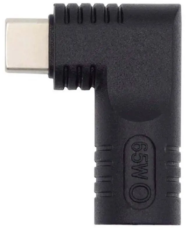 Alt view image 6 of 7 - Vszerda DC Jack 2.5x0.7mm Input to USB-C Adapter Type-C Connector Angled 90 Degree Power Plug Charge Adapter for Laptop Phone 65W