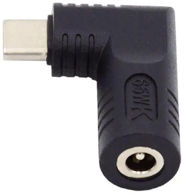 Main image of Vszerda DC Jack 4.0x1.7mm Input to USB-C Adapter Type-C Connector Angled 90 Degree Power Plug Charge Adapter for Laptop Phone 65W