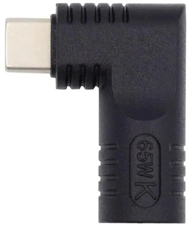 Alt view image 6 of 7 - Vszerda DC Jack 4.0x1.7mm Input to USB-C Adapter Type-C Connector Angled 90 Degree Power Plug Charge Adapter for Laptop Phone 65W