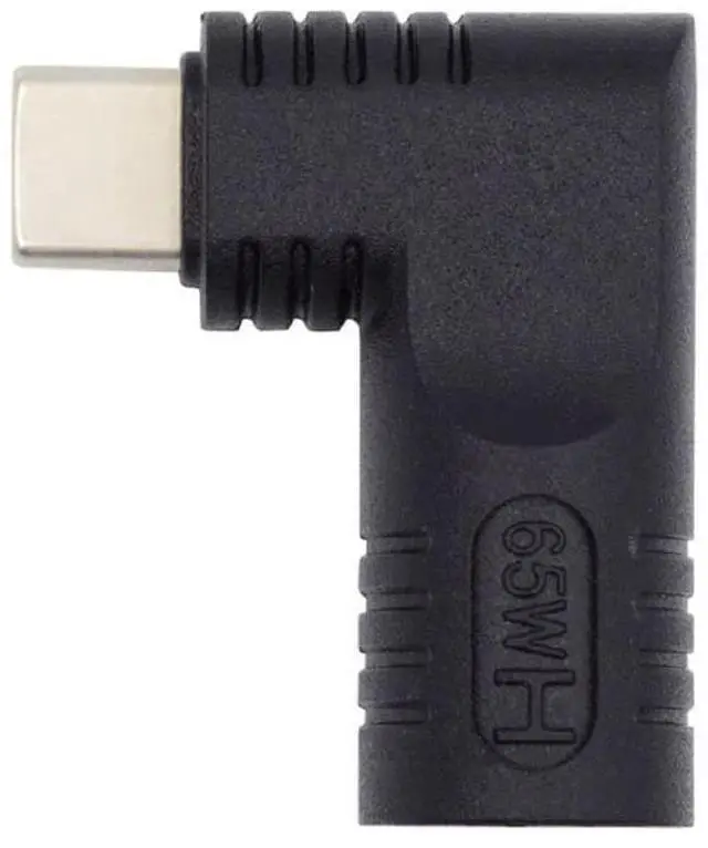 Main image of Vszerda DC Jack 5.5x1.7mm Input to USB-C Adapter Type-C Connector Angled 90 Degree Power Plug Charge Adapter for Laptop Phone 65W