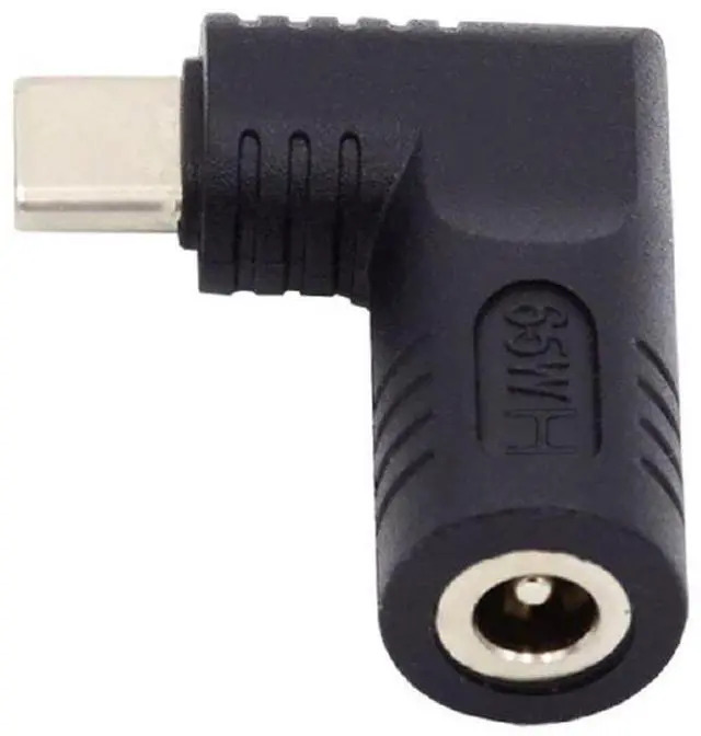 Alt view image 6 of 7 - Vszerda DC Jack 5.5x1.7mm Input to USB-C Adapter Type-C Connector Angled 90 Degree Power Plug Charge Adapter for Laptop Phone 65W