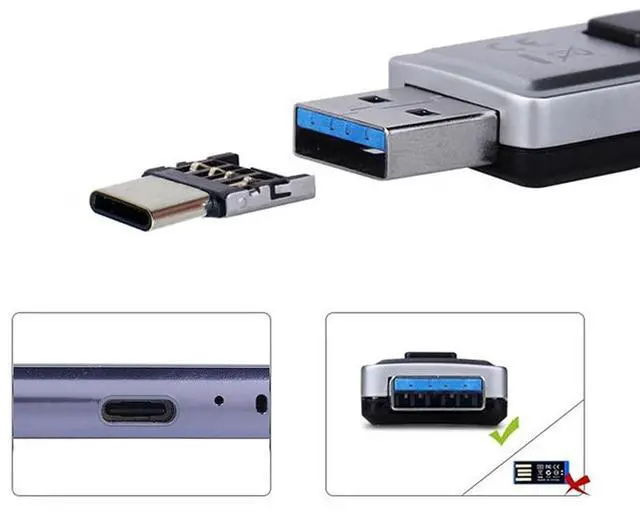 Alt view image 6 of 7 - Vszerda USB 3.0 to Micro SD SDXC TF Card Reader with Micro Type-C USB-C OTG Adapter for Tablet/Cell Phone