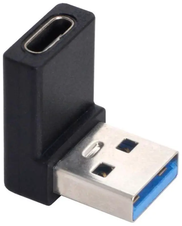 Alt view image 2 of 7 - Vszerda USB-C Type C Female to USB 3.0 A Male Data Adapter 90 Degree Down Angled for Laptop Desktop, Support 5Gbps Data