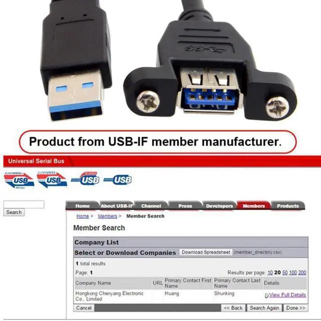 Alt view image 2 of 7 - Vszerda Straight USB 3.0 Connector Extension Cable Data Adapter Converter Cord for Printer Scanner AIO 30cm