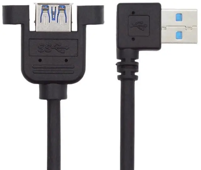 Main image of Vszerda Left Angled USB 3.0 90 Degree Connector Extension Cable Data Adapter Converter Cord for Printer Scanner AIO 30cm