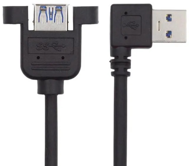 Main image of Vszerda Right Angled USB 3.0 90 Degree Connector Extension Cable Data Adapter Converter Cord for Printer Scanner AIO 30cm