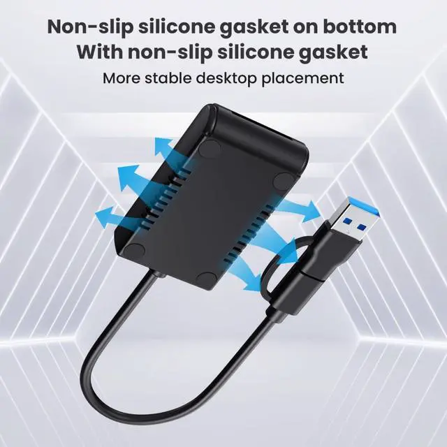 Alt view image 6 of 7 - Vszerda USB-C Type-C USB 3.0 Type-A to NVME M-Key M.2 NGFF SATA RTL9210B Chipset SSD Docking Horizontal External Cable Enclosure