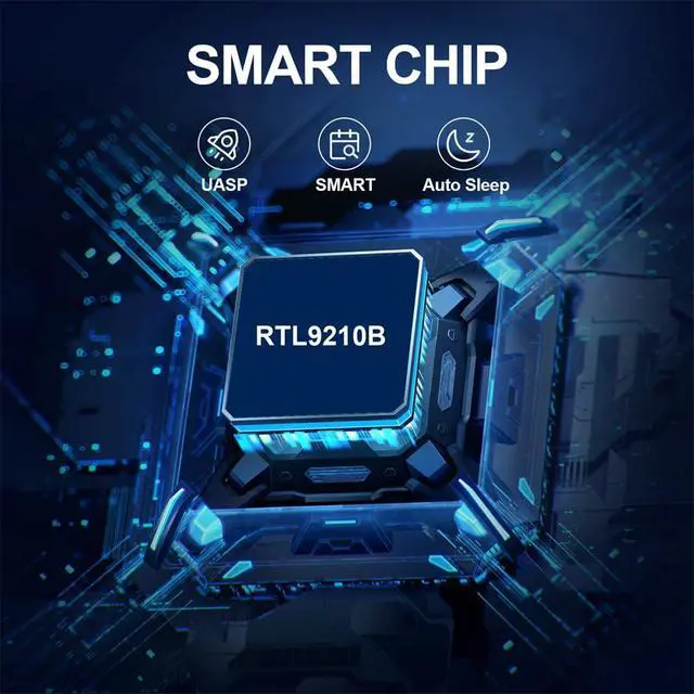 Alt view image 2 of 7 - Vszerda USB 3.0 Type-C USB-C to NVME M-Key M.2 NGFF SATA RTL9210B Chipset SSD Docking Vertical External PCBA Case Enclosure