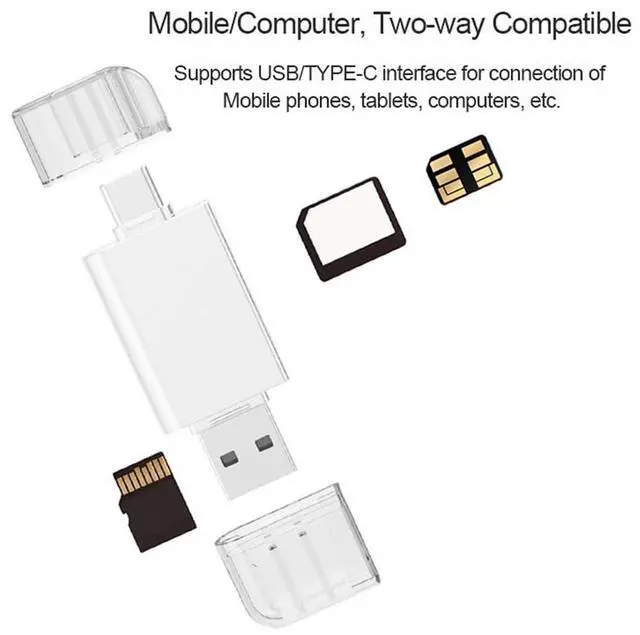 Alt view image 6 of 7 - Vszerda USB-C Type C/USB 2.0 to NM Nano Memory Card TF Micro SD Card Reader for Huawei Mobile Phone Laptop