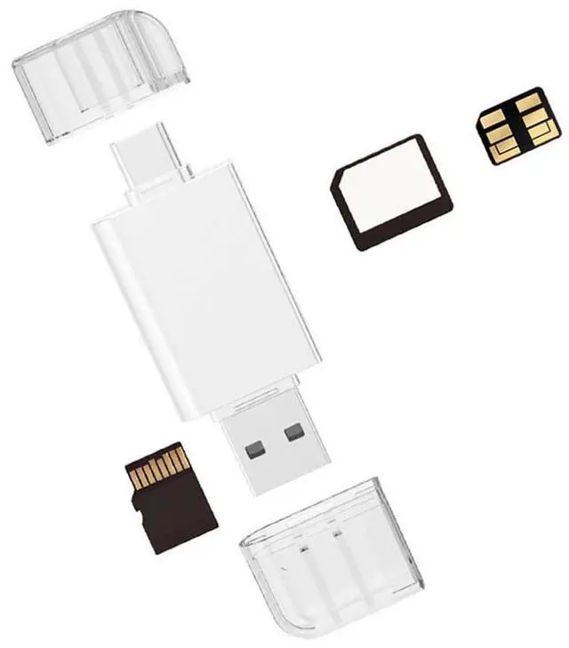 Alt view image 4 of 7 - Vszerda USB-C Type C/USB 2.0 to NM Nano Memory Card TF Micro SD Card Reader for Huawei Mobile Phone Laptop