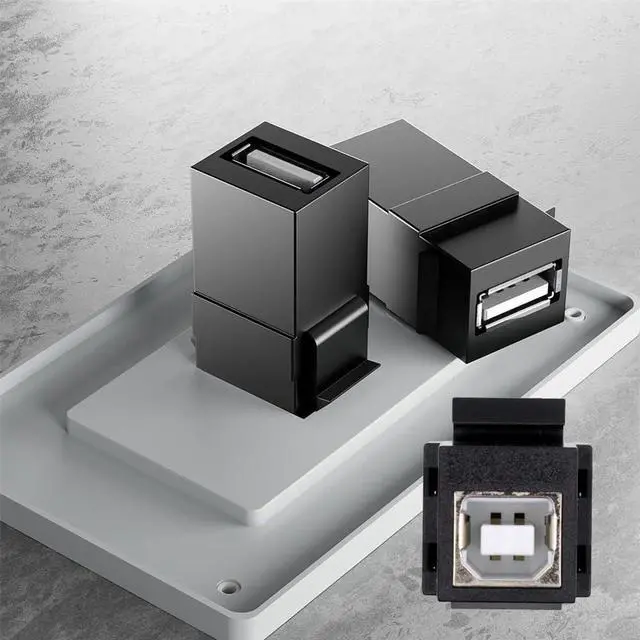 Alt view image 6 of 7 - Vszerda USB2.0 Keystone Adapter USB Type A Female to Type-B Female Coupler Extension Keystone Jack Insert Socket Connector for Wall Plate Panel USB Cable