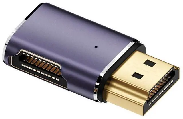 Alt view image 2 of 7 - Vszerda HDMI 8K Male to HDMI 2.1 Female Flat Horizontal 90 Degree Left Angled UHD Extension Adapter Support 8K 60hz HDTV