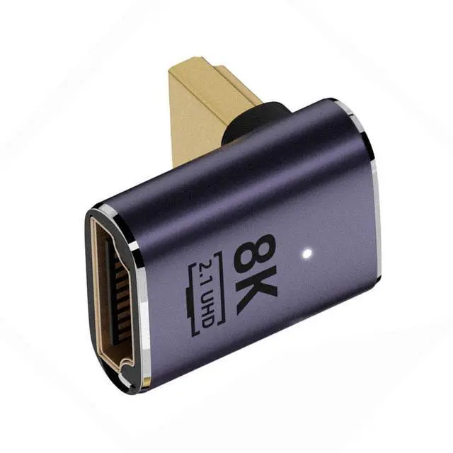 Alt view image 3 of 7 - Vszerda HDMI 8K Male to HDMI 2.1 Female Vertical 90 Degree Up Angled Low Profile UHD Extension Adapter Support 8K 60hz HDTV