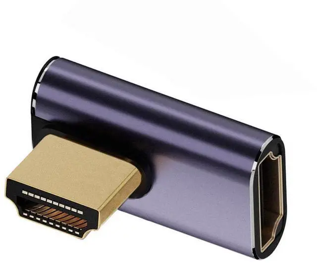Alt view image 3 of 7 - Vszerda HDMI 8K Male to HDMI 2.1 Female Vertical 90 Degree Left Angled Low Profile UHD Extension Adapter Support 8K 60hz HDTV