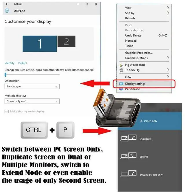Alt view image 5 of 7 - Vszerda 90 Degree Down Angled Low Profile HDMI Male to HDMI 2.1 Female Adapter UHD 8K 60hz HDTV Extender Transparent with Smart LED Light for Monitor TV Projector