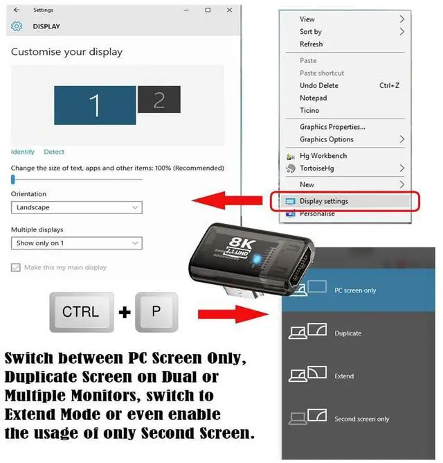 Alt view image 2 of 7 - Vszerda 90 Degree Right Angled Low Profile HDMI Male to HDMI 2.1 Female Adapter UHD 8K 60hz HDTV Extender Transparent with Smart LED Light for Monitor TV Projector
