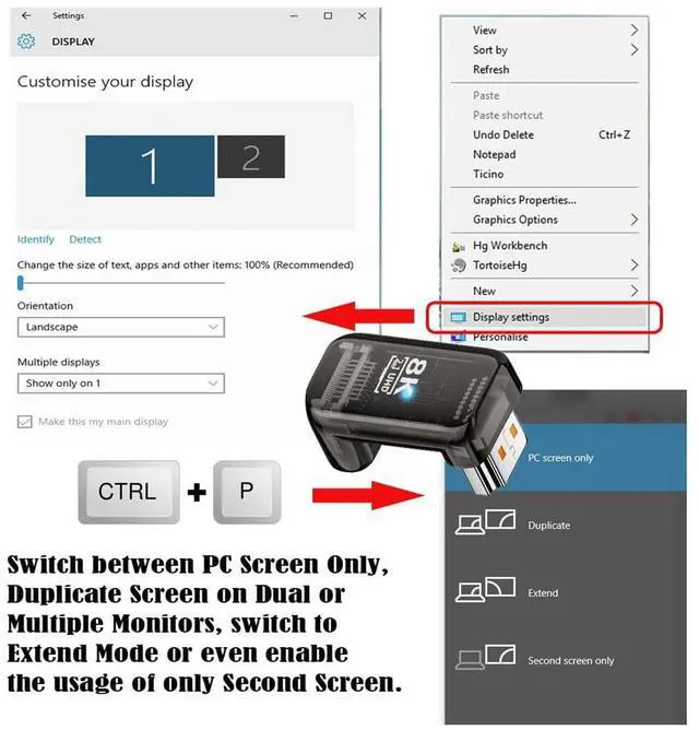 Alt view image 4 of 7 - Vszerda 360 Degree Up Angled Opposite U Shape Back HDMI Male to HDMI 2.1 Female Adapter UHD 8K 60hz HDTV Extender Transparent with Smart LED Light for Monitor