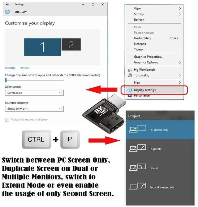 Alt view image 4 of 7 - Vszerda 90 Degree Right Angled Horizontal HDMI Male to HDMI 2.1 Female Adapter UHD 8K 60hz HDTV Extender Transparent with Smart LED Light for Monitor