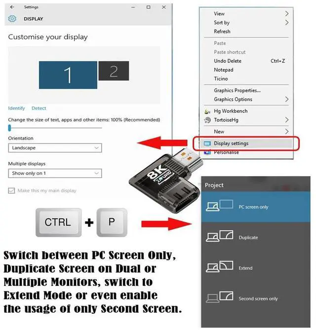 Alt view image 4 of 7 - Vszerda 90 Degree Left Angled Horizontal HDMI Male to HDMI 2.1 Female Adapter UHD 8K 60hz HDTV Extender Transparent with Smart LED Light for Monitor