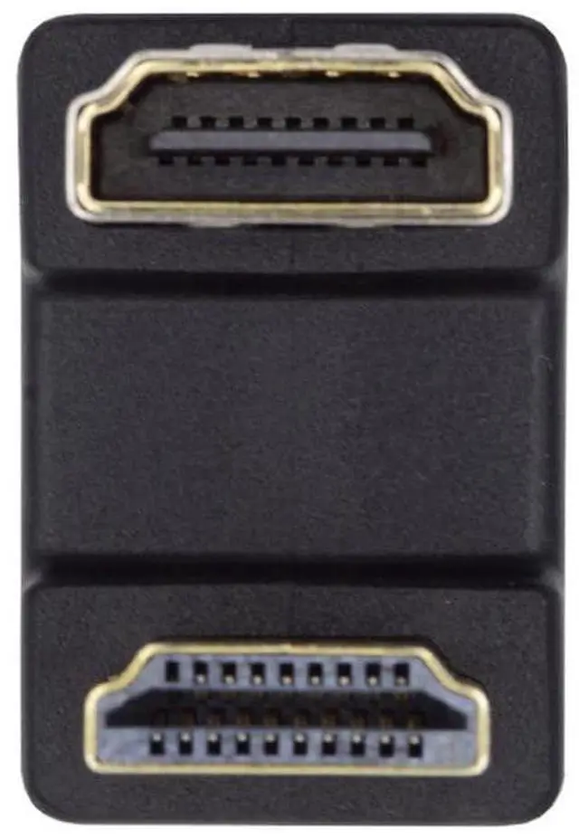 Alt view image 2 of 7 - Vszerda 4K Standard HDMI 1.4 Male Type-A to HDMI Female Converter, Port Savers Down 360 Degree Opposite U Shape Back Angled Extension Adapter