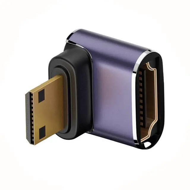 Main image of Vszerda 8K 60hz HDTV Mini HDMI 90 Degree Extender Gold Converter, Up Angled Mini HDMI Male to Female HDMI 2.1 UHD Extension Adapter