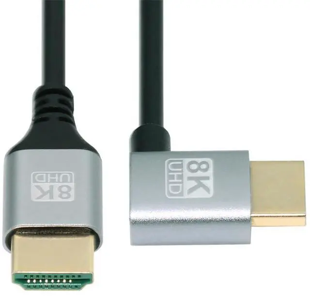 Main image of Vszerda 8K HDMI 2.1 Ultra Thin HDTV Cable 1m 4K Hyper Super Flexible Slim Cord Left Angled 90 Degree Type-A Male to Male for Computer HDTV Projector Home Theatre