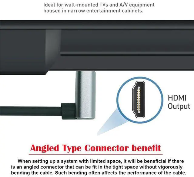 Alt view image 6 of 7 - Vszerda Down Angled HDMI 2.1 Male to HDMI Male Stretch Coiled Cable 90 Degree 8K 60hz 100cm for Monitor HDTV Computer Laptop