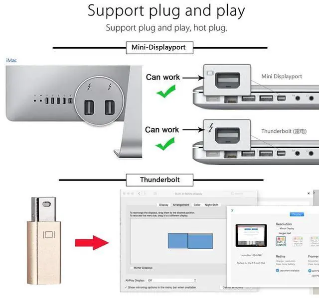 Alt view image 2 of 7 - Vszerda MINIDP 4K@17hz Virtual Display Adapter Mini DP Displayport Dummy Plug Headless Ghost Display 2560x1600p@60Hz