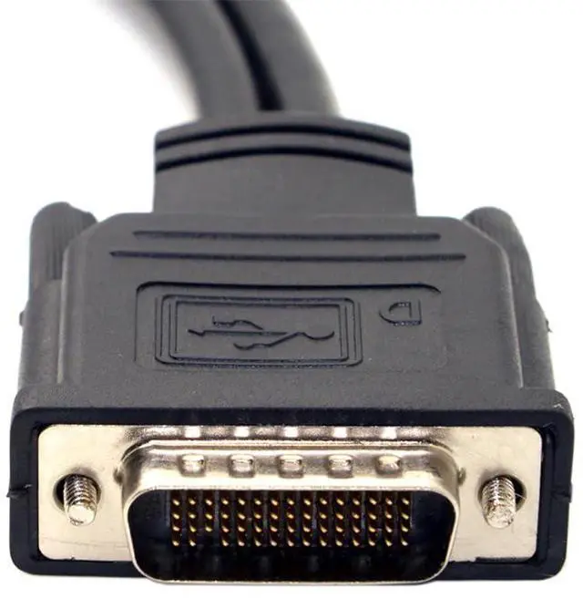 Alt view image 7 of 7 - Vszerda DMS 59pin Male to Dual DVI RGB VGA Female Extension Cable for GPU Graphics Card Displays
