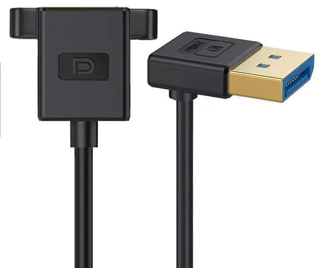 Main image of Vszerda  Down Angled DisplayPort 1.4 Ultrafine DP Male to Female Extension Cable 8K 60hz 4K 144hz for Graphics Card Desktop Laptop Monitor 30cm