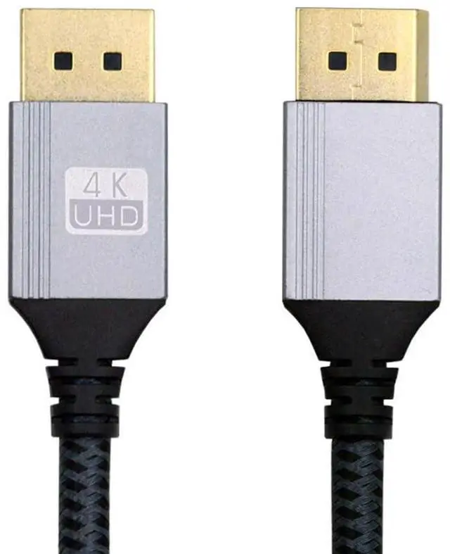 Main image of Vszerda DP to DP Cable 4K 60hz DisplayPort Cable Silver Sleeve Ultra-HD UHD for Desktop Laptop Monitor Graphics Card, 1m