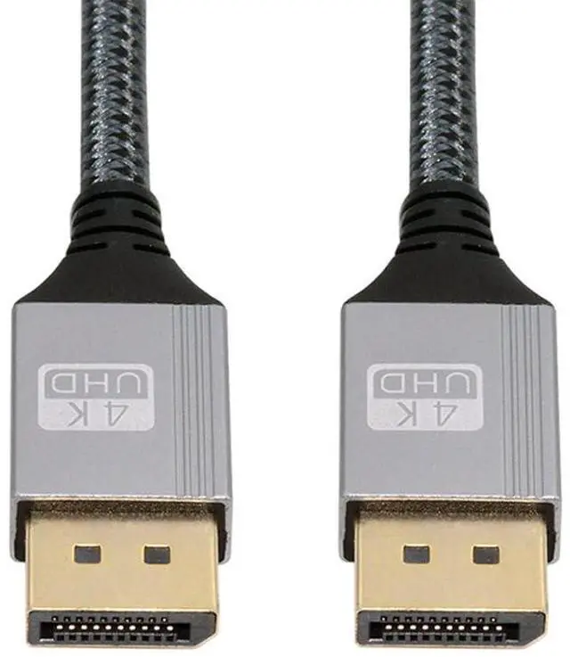 Main image of Vszerda DP to DP Cable 4K 60hz DisplayPort Cable Silver Sleeve Ultra-HD UHD for Desktop Laptop Monitor Graphics Card, 2m