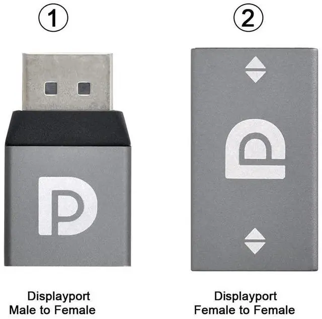 Alt view image 4 of 7 - Vszerda 2pcs/Set DisplayPort 1.2 4K 60hz to DP Extension Adapter Male Female Ultra-HD UHD for Video PC Laptop TV