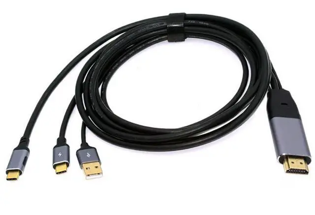 Main image of Vszerda Reversed HDMI to USB-C Cable 4K, HDMI Type-A Source to Type-C Male Touch Screen Displays HDTV Cord for Laptop Monitor 2.0m/6.56ft