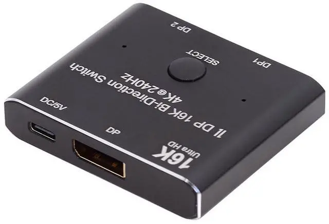 Main image of Vszerda DP Bi-Direction 2x1 Splitter DisplayPort 2.0 Switcher Box Selector Hub Support HDCP SST Extended 16K@60hz 4K@240hz Convertor Compatible with PC Monitor