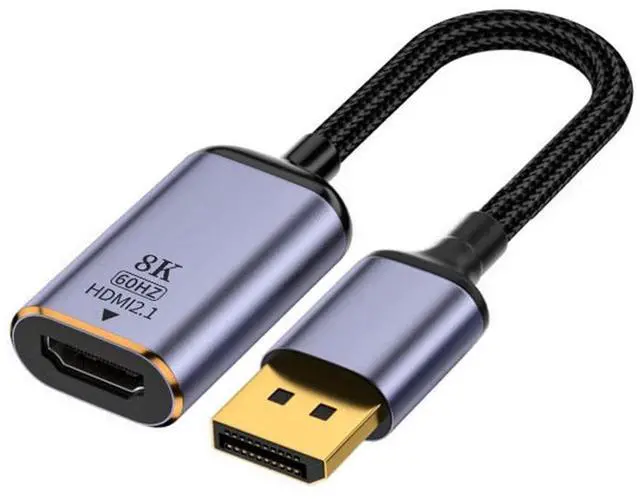 Alt view image 2 of 7 - Vszerda DisplayPort 1.4 Source to HDMI 2.0 Display 8K 60hz UHD 4K DP to HDMI Female Monitor Adapter Cable